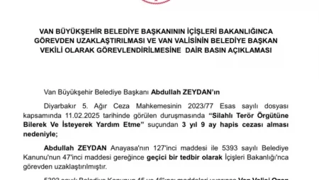 Van Büyükşehir Belediye Başkanı Görevden Alındı! Yerine Vali Atandı